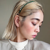 Narrow Headband Green Gold Studs