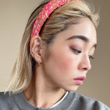 Slender Headband Pink Tweed No Studs