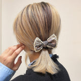 Grey Pink Pearl Ribbon Pony