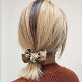 Brown Gold Studs Ribbon Pony