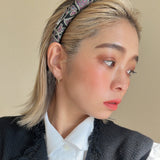 Slender Headband Black Paisley No Studs