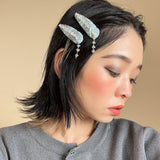 Hair Pin Blue Silver