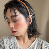 Tight Headband Mustard Velour No Studs