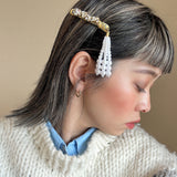 Straight Hair Clip Yellow Pearl