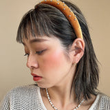 Slender Headband Velour Mustard