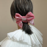 Big Ribbon Sakura Pink Velour Scrunchie