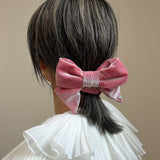 Big Ribbon Sakura Pink Velour Scrunchie