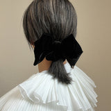 Big Ribbon Black Velour Scrunchie