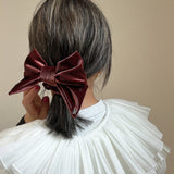 Big Ribbon Dark Pink Velour Scrunchie