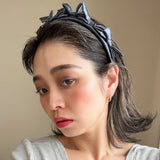 OG Headband Satin Ribbon Dark Gray