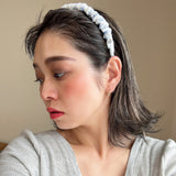 Gather Headband White Blue Flower