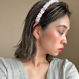 Gather Headband White Red Flower