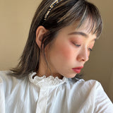 Narrow Headband Navy White Gold