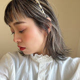 Narrow Headband Navy White Gold