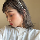Narrow Headband Grey Silver Ball