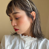 Narrow Headband Gray Silver Studs