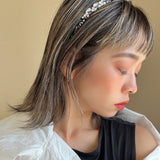 Narrow Headband Black Flower