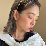 Narrow Headband Gold Sky Blue
