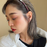 Narrow Headband Purple Silver