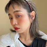 Narrow Headband Purple Silver