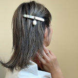 Silver Pearl Barrette