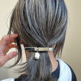 Silver Pearl Barrette
