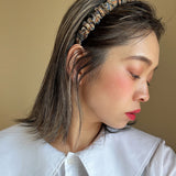 Gather Headband Brown Navy No Studs