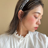 Slender Headband Black Flower