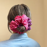 Double Silk Scrunchie Purple Pink