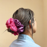 Double Silk Scrunchie Purple Pink