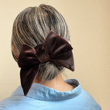 Big Ribbon Brown Velour Scrunchie