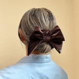 Big Ribbon Brown Velour Scrunchie