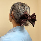 Big Ribbon Brown Velour Scrunchie