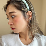 Gather Headband Lt. Blue Satin