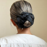 Double Lace Scrunchie Black Dot