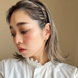 Tight Headband Blue Grey Dot No Studs
