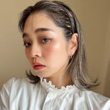 Tight Headband Blue Grey Dot No Studs