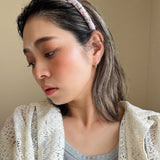 Tight Headband Pink Black Tweed