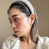 OG Headband White Pink Tweed No Studs