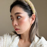 OG Headband Green Pink Tweed No Studs