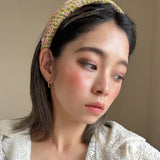 OG Headband Green Pink Tweed No Studs