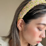 OG Headband Green Pink Tweed No Studs