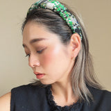 OG Headband Black Green Tweed No Studs
