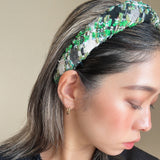 OG Headband Black Green Tweed No Studs