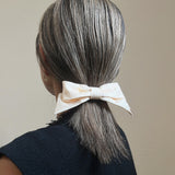 Ribbon Barrette Elegant White