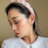 OG Headband White Red Tweed No Studs
