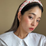 OG Headband White Red Tweed No Studs