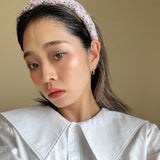 OG Headband Pink Black Tweed No Studs