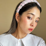 OG Headband Pink Black Tweed No Studs