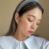 Slender Headband Silver Lame No Studs